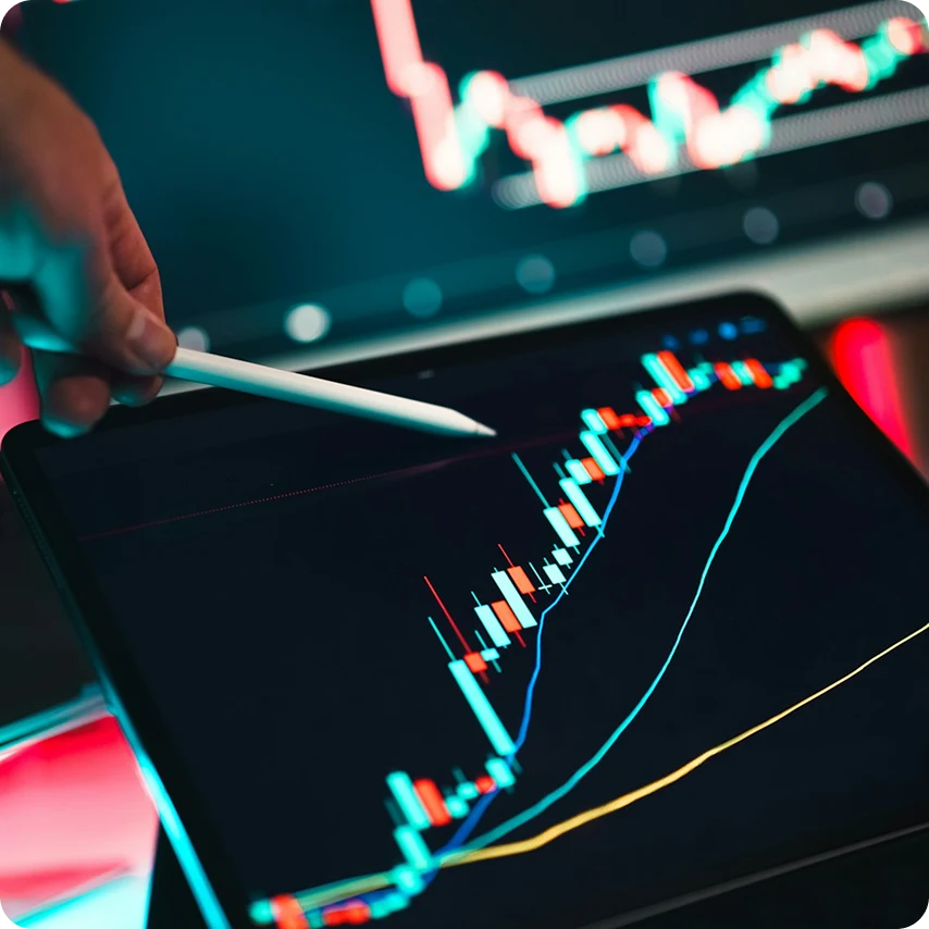Analytics dashboard on tablet